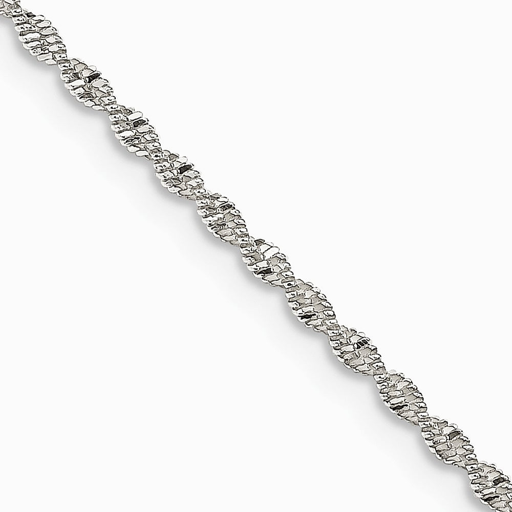 Sterling Silver 1.65mm Twisted Herringbone Chain Necklace 16"-24"