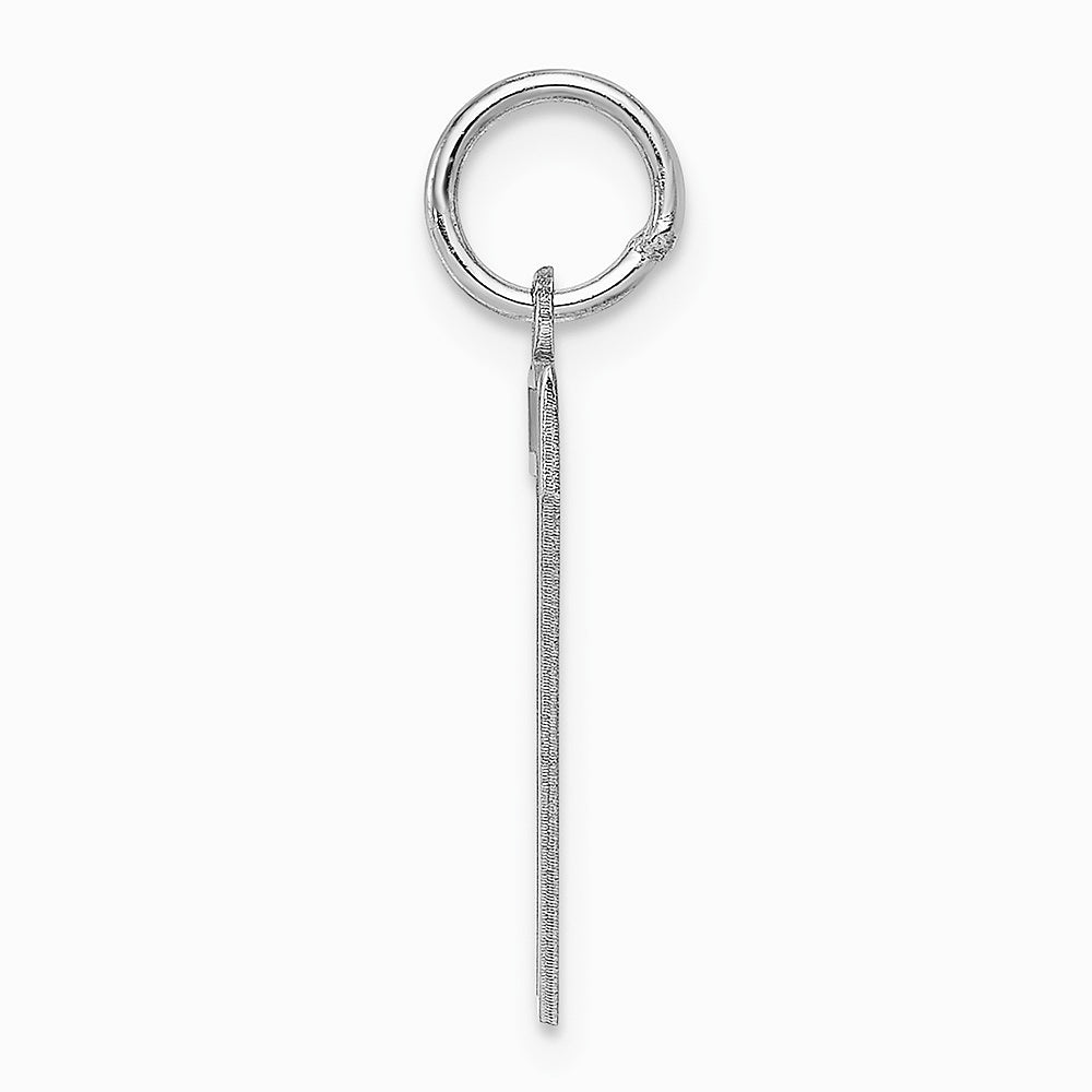 Sterling Silver/Rhodium-plated Satin Number 7 Charm - Product Photo