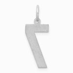 Sterling Silver/Rhodium-plated Satin Number 7 Charm - Product Photo
