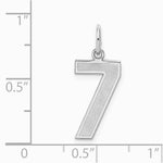 Sterling Silver/Rhodium-plated Satin Number 7 Charm - Product Photo