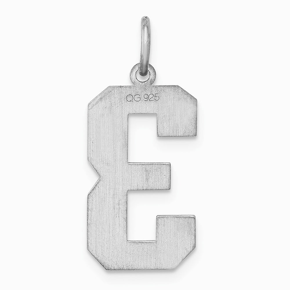 Sterling Silver/Rhodium-plated Satin Number 3 Charm - Product Photo
