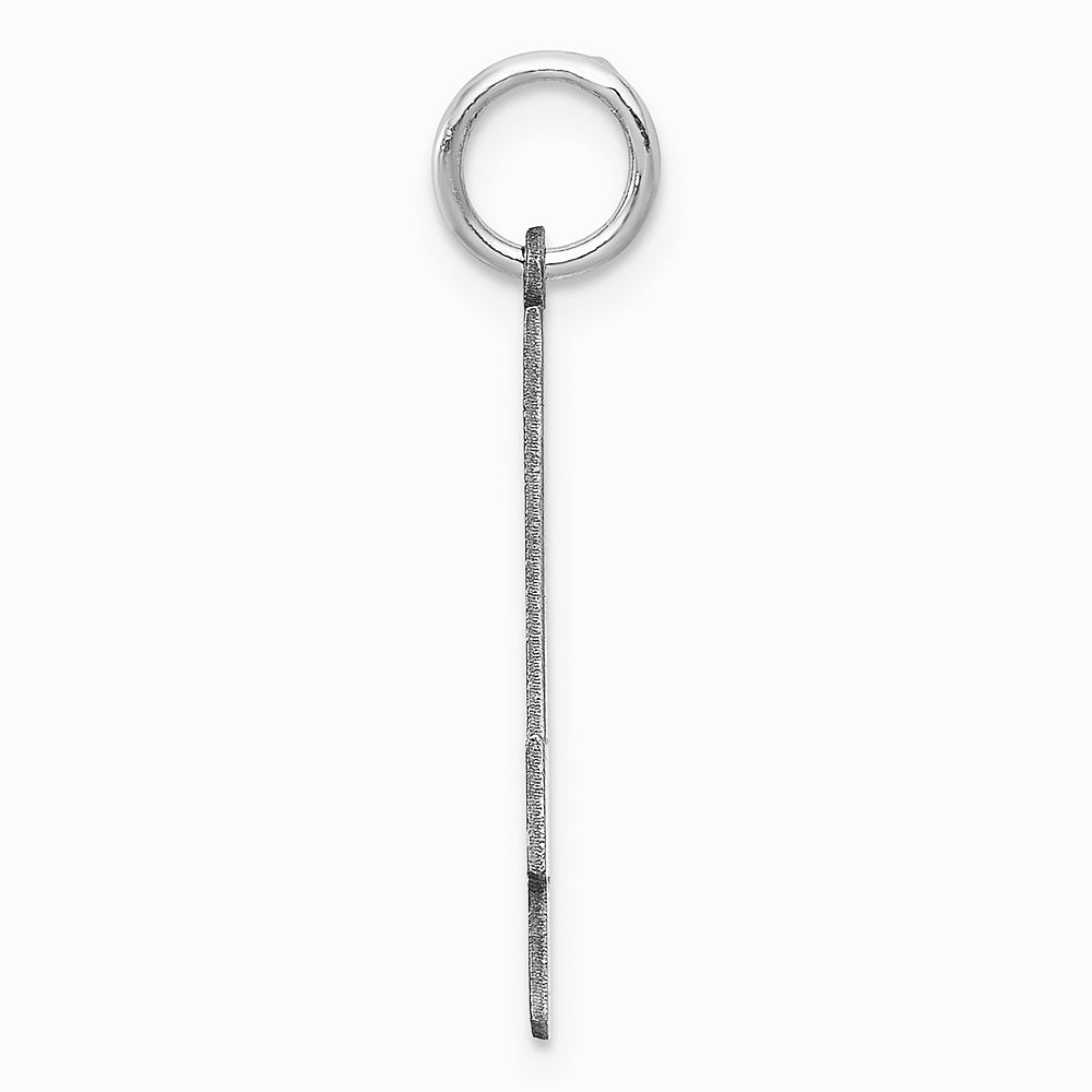 Sterling Silver/Rhodium-plated Satin Number 4 Charm - Product Photo