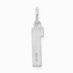 Sterling Silver/Rhodium-plated Satin Number 1 Charm - Product Photo