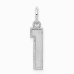 Sterling Silver/Rhodium-plated Satin Number 1 Charm - Product Photo
