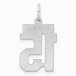 Sterling Silver/Rhodium-plated Satin Number 15 Charm - Product Photo