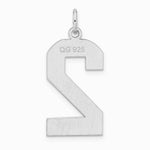 Sterling Silver/Rhodium-plated Polished Number 2 Charm - Product Photo