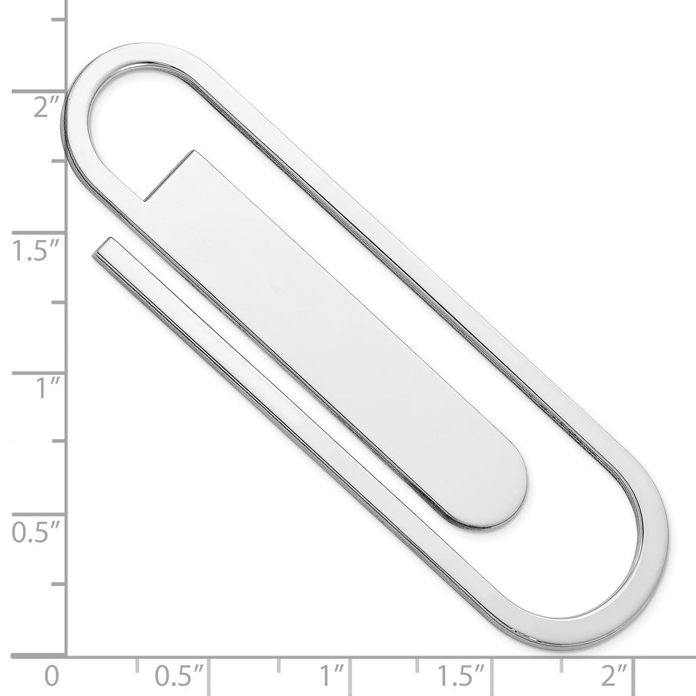 Sterling Silver Rhodium-plated Bookmark / Money Clip - Product Photo