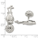 Sterling Silver Reversible Golf Clubs &Ball Cufflinks - Product Photo