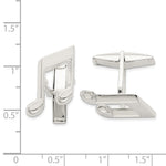 Sterling Silver Music Note Cuff Links - Product Photo