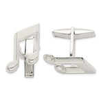Sterling Silver Music Note Cuff Links - Product Photo