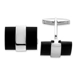Sterling Silver Onyx Cuff Links - Product Photo
