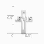 Sterling Silver Rhodium-plated Jesus Cross Tie Tac - Product Photo