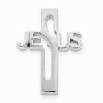 Sterling Silver Rhodium-plated Jesus Cross Tie Tac - Product Photo