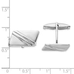 Sterling Silver Rhodium-plated Stripe Design Cuff Links - Product Photo