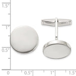 Sterling Silver Polished Round Cuff Links - Product Photo