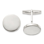 Sterling Silver Polished Round Cuff Links - Product Photo