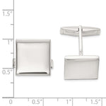 Sterling Silver Polished Square Cuff Links - Product Photo