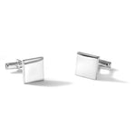 Sterling Silver Polished Square Cuff Links - Product Photo