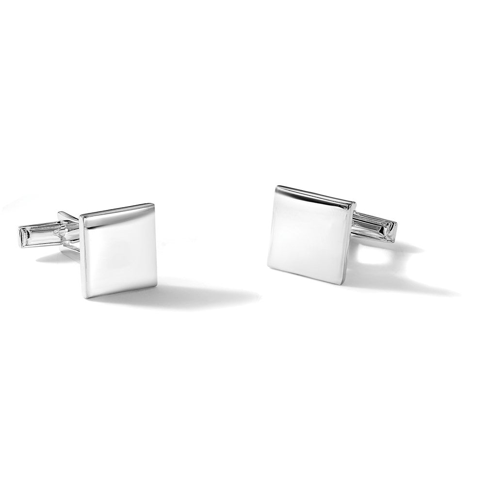 Sterling Silver Polished Square Cuff Links - Product Photo