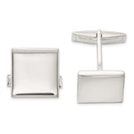 Sterling Silver Polished Square Cuff Links - Product Photo