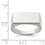 Sterling Silver 9x19mm Closed Back Signet Ring - Product Photo