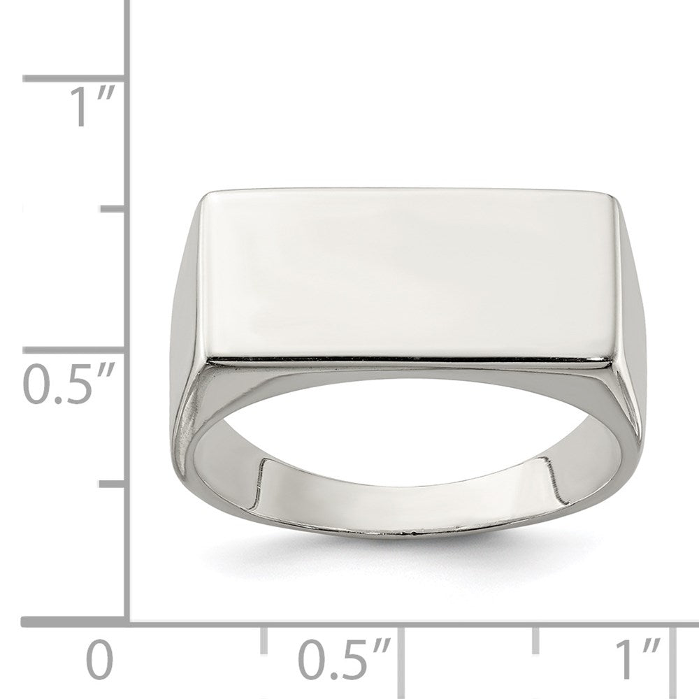 Sterling Silver 9x19mm Closed Back Signet Ring - Product Photo
