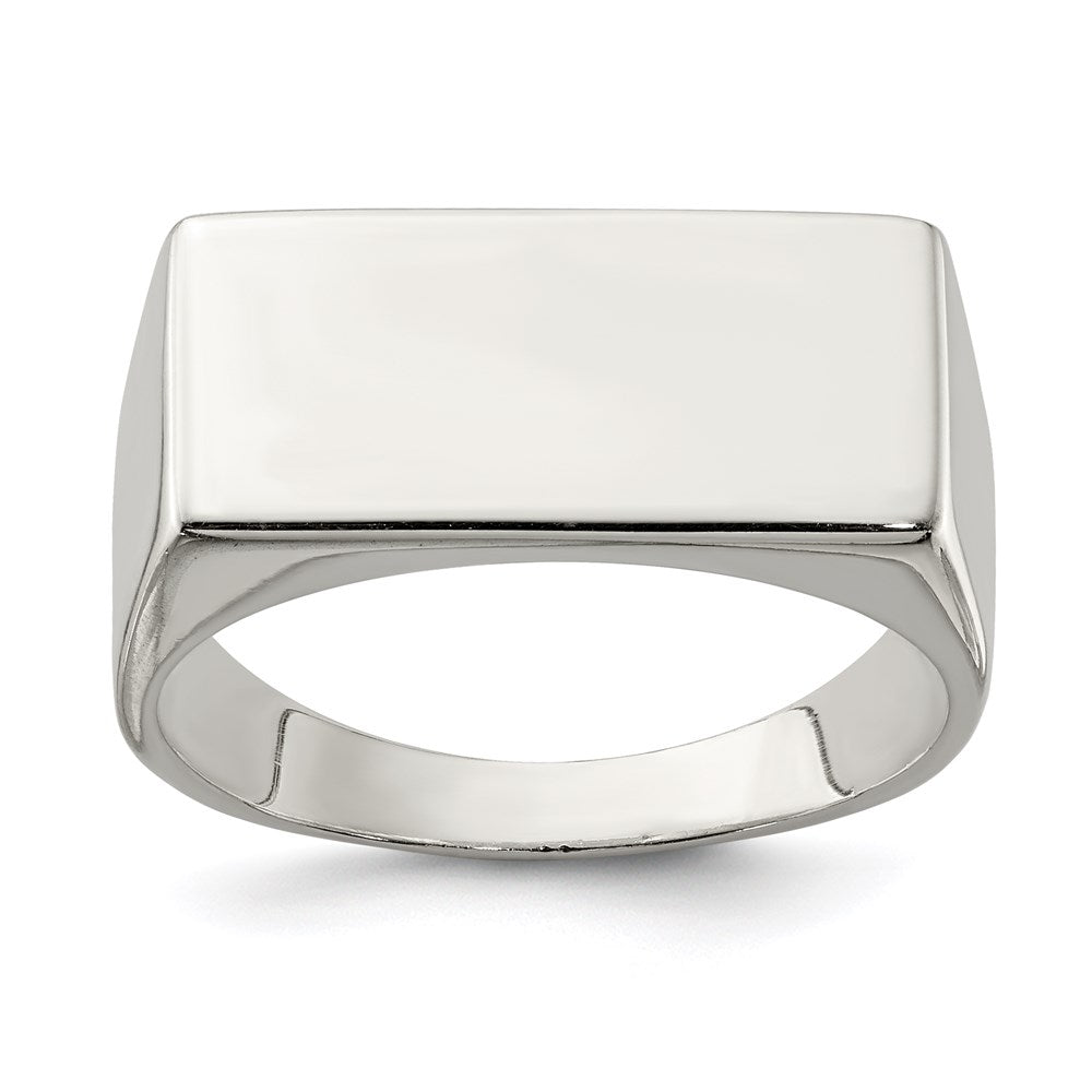 Sterling Silver 9x19mm Closed Back Signet Ring - Product Photo