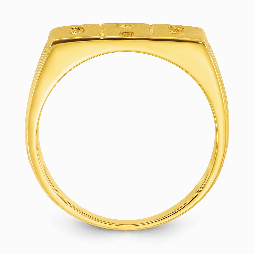Sterling Silver Gold-tone Polished DAD Ring - Product Photo