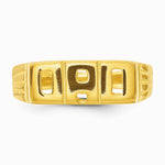Sterling Silver Gold-tone Polished DAD Ring - Product Photo