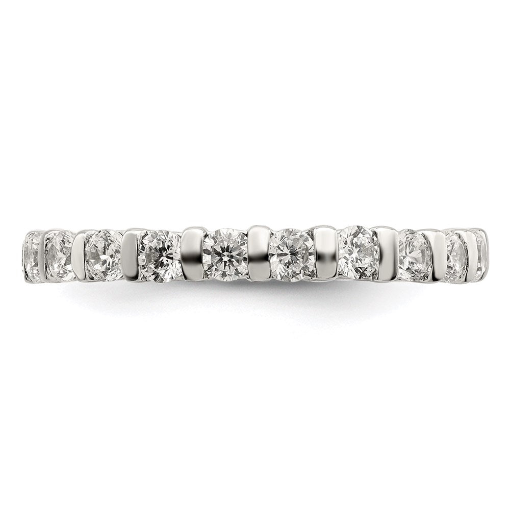Sterling Silver Rhodium-plated CZ Band - Product Photo