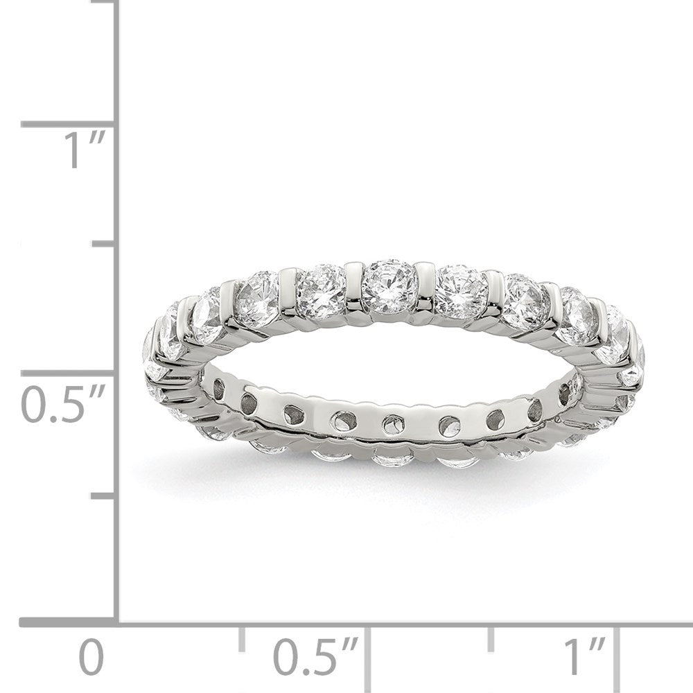 Sterling Silver Rhodium-plated CZ Band - Product Photo