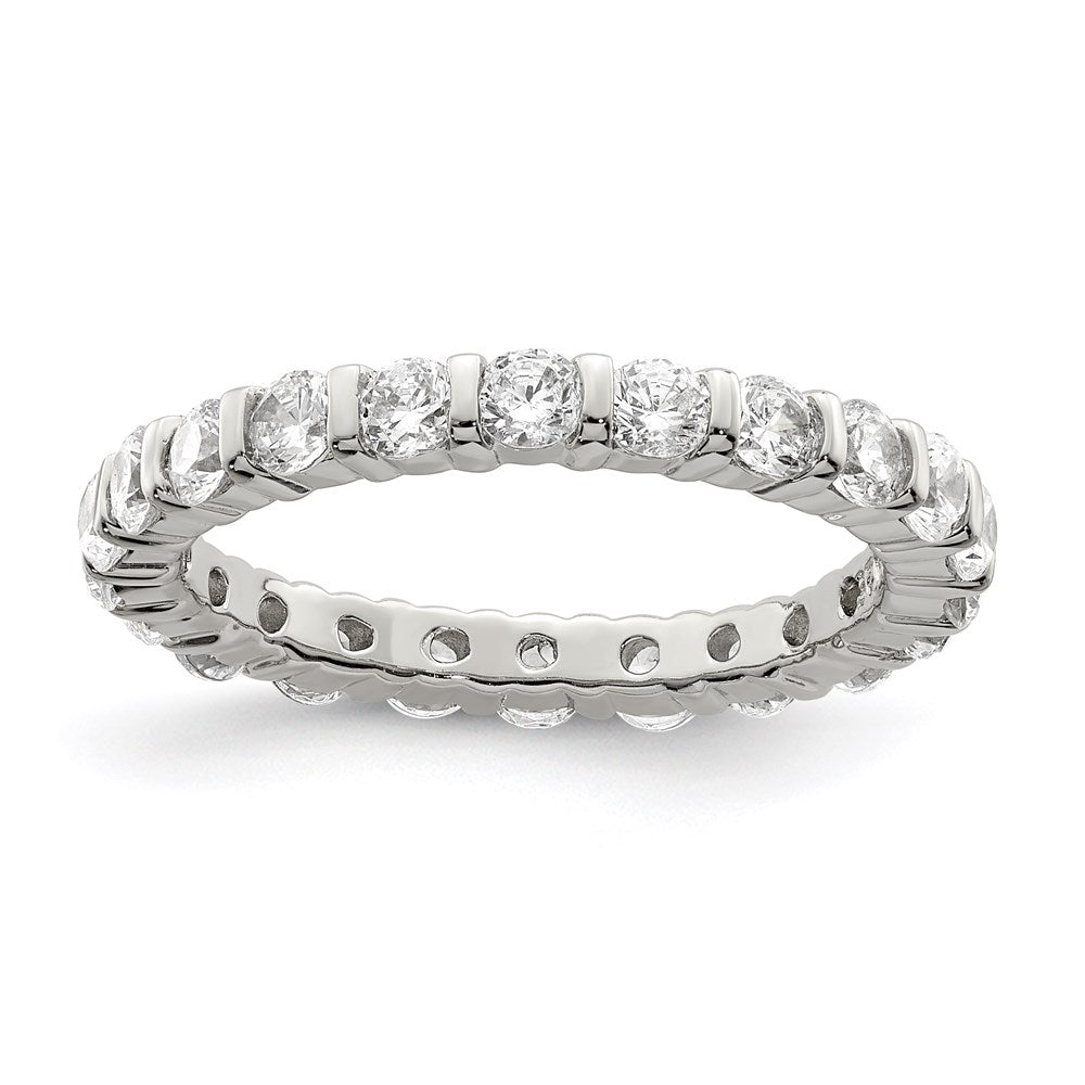Sterling Silver Rhodium-plated CZ Band - Product Photo