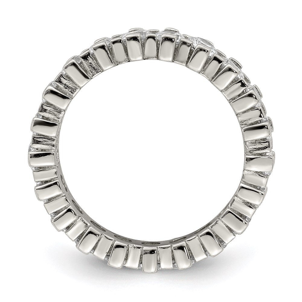 Sterling Silver Rhodium-plated CZ Eternity Band - Product Photo