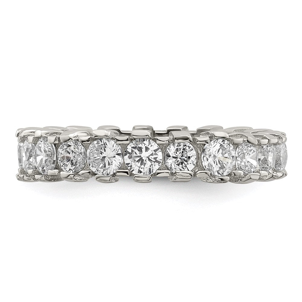 Sterling Silver Rhodium-plated CZ Eternity Band - Product Photo