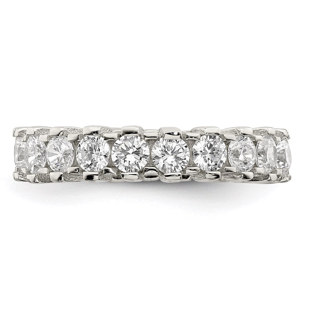 Sterling Silver Rhodium-plated CZ Eternity Band - Product Photo