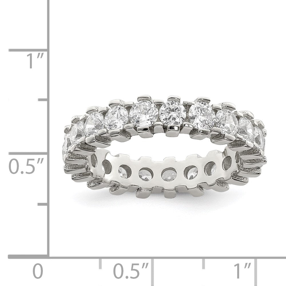 Sterling Silver Rhodium-plated CZ Eternity Band - Product Photo