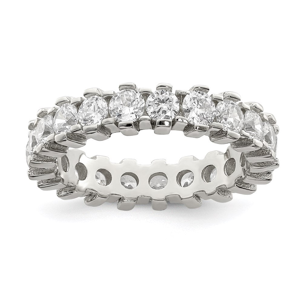 Sterling Silver Rhodium-plated CZ Eternity Band - Product Photo