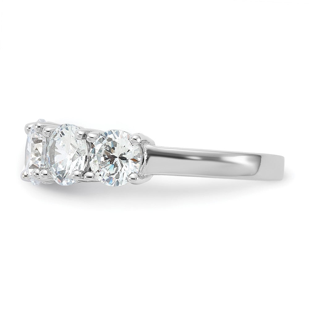 Sterling Silver Rhodium-plated CZ 5-Stone Ring - Product Photo