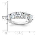 Sterling Silver Rhodium-plated CZ 5-Stone Ring - Product Photo