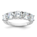 Sterling Silver Rhodium-plated CZ 5-Stone Ring - Product Photo