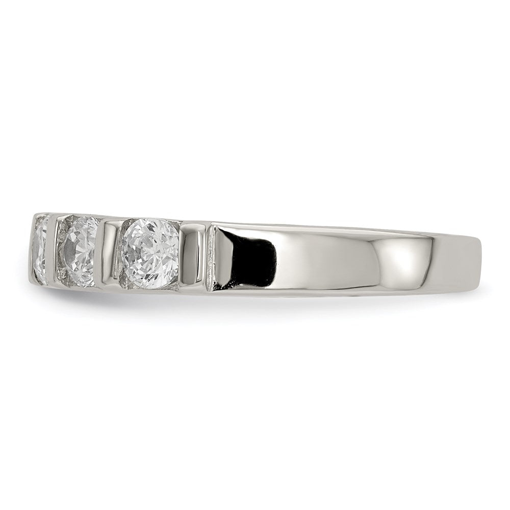 Sterling Silver Rhodium-plated CZ 5-Stone Ring - Product Photo