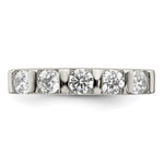 Sterling Silver Rhodium-plated CZ 5-Stone Ring - Product Photo