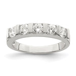 Sterling Silver Rhodium-plated CZ 5-Stone Ring - Product Photo