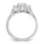 Sterling Silver Rhodium-plated Three CZ Ring - Product Photo