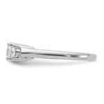 Sterling Silver Rhodium-plated Three CZ Ring - Product Photo
