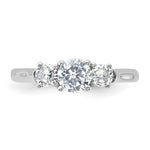 Sterling Silver Rhodium-plated Three CZ Ring - Product Photo