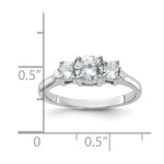 Sterling Silver Rhodium-plated Three CZ Ring - Product Photo