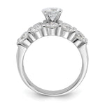 Sterling Silver Rhodium-plated 2-Piece CZ Wedding Set Ring - Product Photo