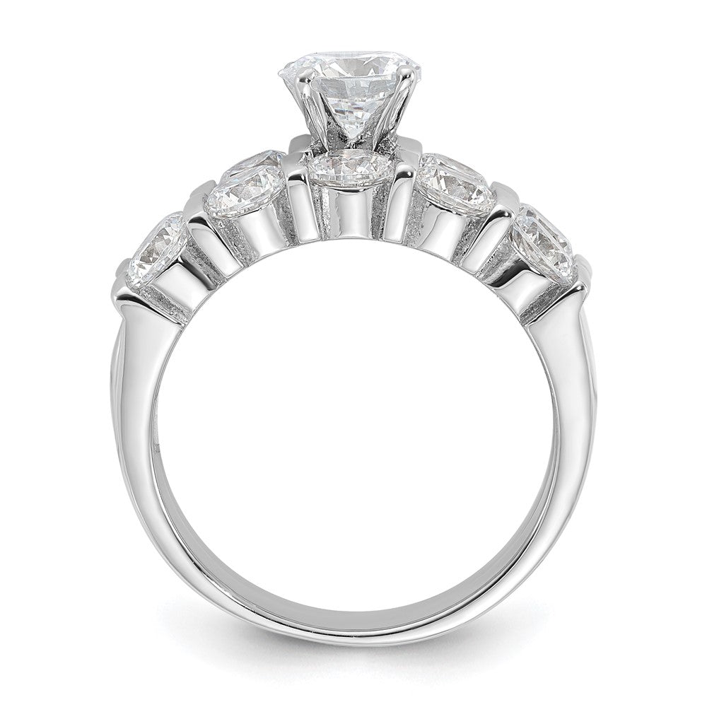 Sterling Silver Rhodium-plated 2-Piece CZ Wedding Set Ring - Product Photo