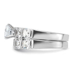 Sterling Silver Rhodium-plated 2-Piece CZ Wedding Set Ring - Product Photo